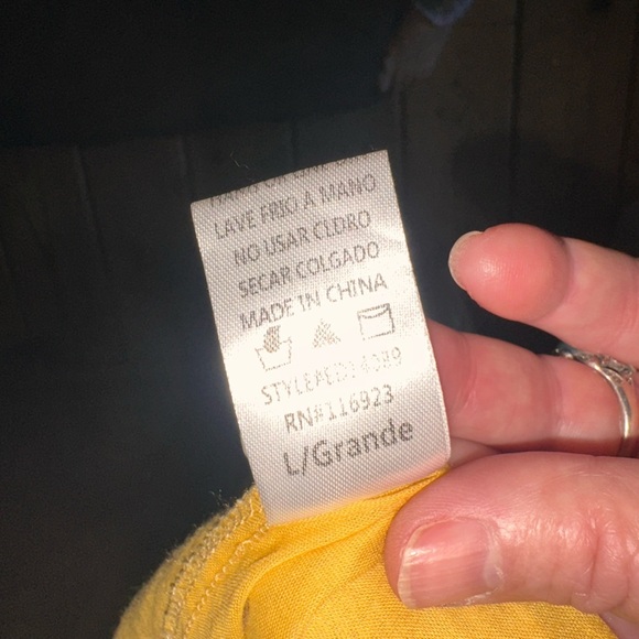 Easel large French yellow and lavender maxi sundress with pockets.crochet lace - Picture 9 of 15